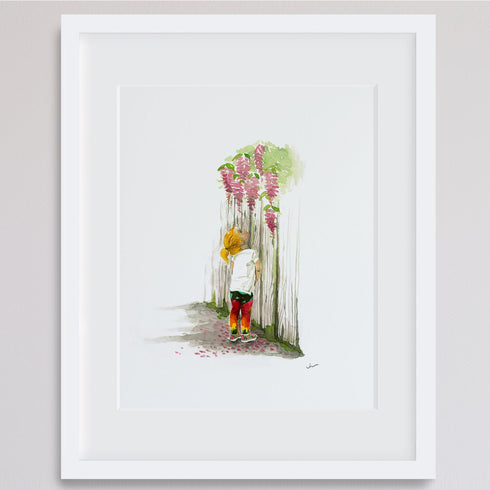 "FLOWER FENCE" ARCHIVAL GICLEE ART PRINT